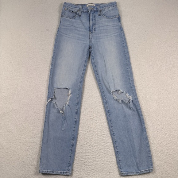 Madewell Denim - Madewell The Perfect Vintage Straight Jean Light Wash Destroyed Women's 26 x 29